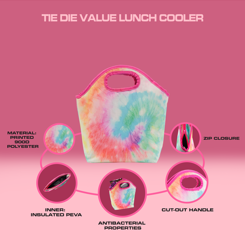 Quest Tie Die Value Lunch Cooler Pink