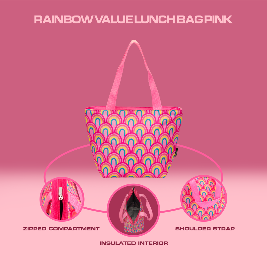 Quest Rainbow Value Lunch Bag Pink