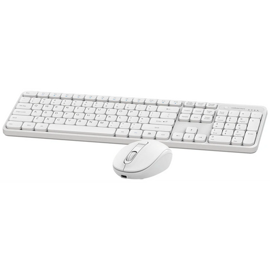 VolkanoX Garnet Bluetooth Wireless Keyboard and Mouse Combo - White