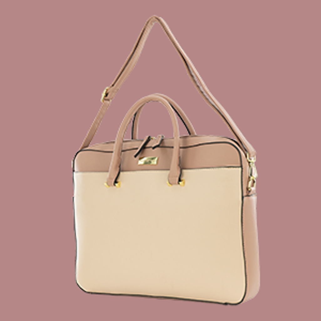 SupaNova Pompom Ladies Laptop Bag - Taupe