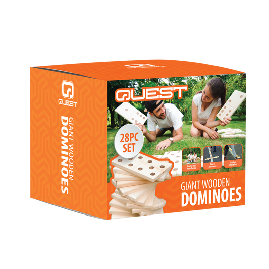 Quest 28Pc Giant Wooden Dominoes Natural