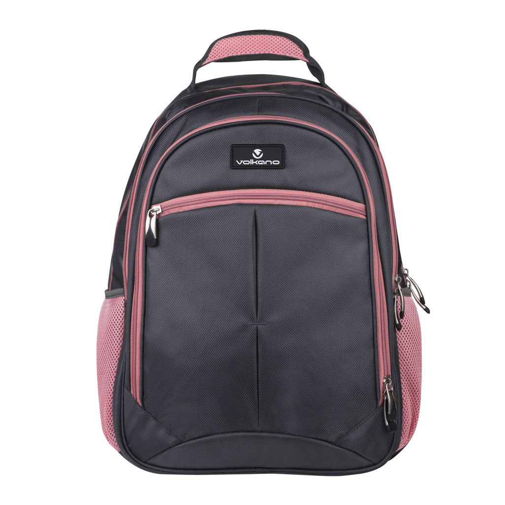 Volkano Orthopaedic Backpack 36L - Dark Grey/ Pink