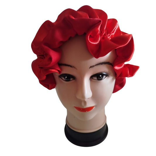 High quality Silk Hair Bonnet RED