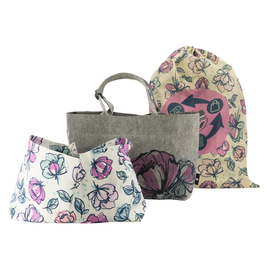 Totes Babe Peony Diaper Tote Grey