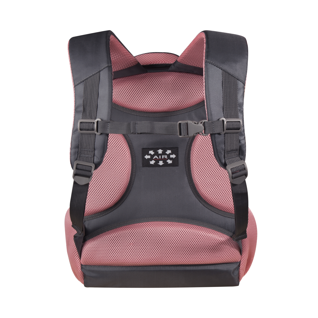 Volkano Orthopaedic Backpack 36L - Dark Grey/ Pink