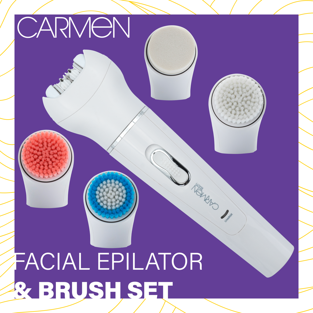 CARMEN FACIAL EPILATOR & BRUSH SET