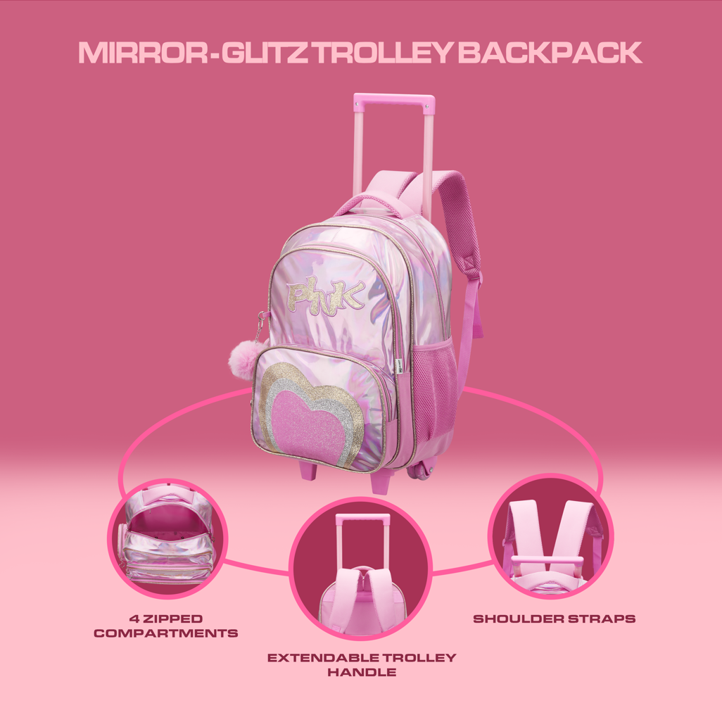 Quest Mirror-Glitz Trolley Backpack Pink