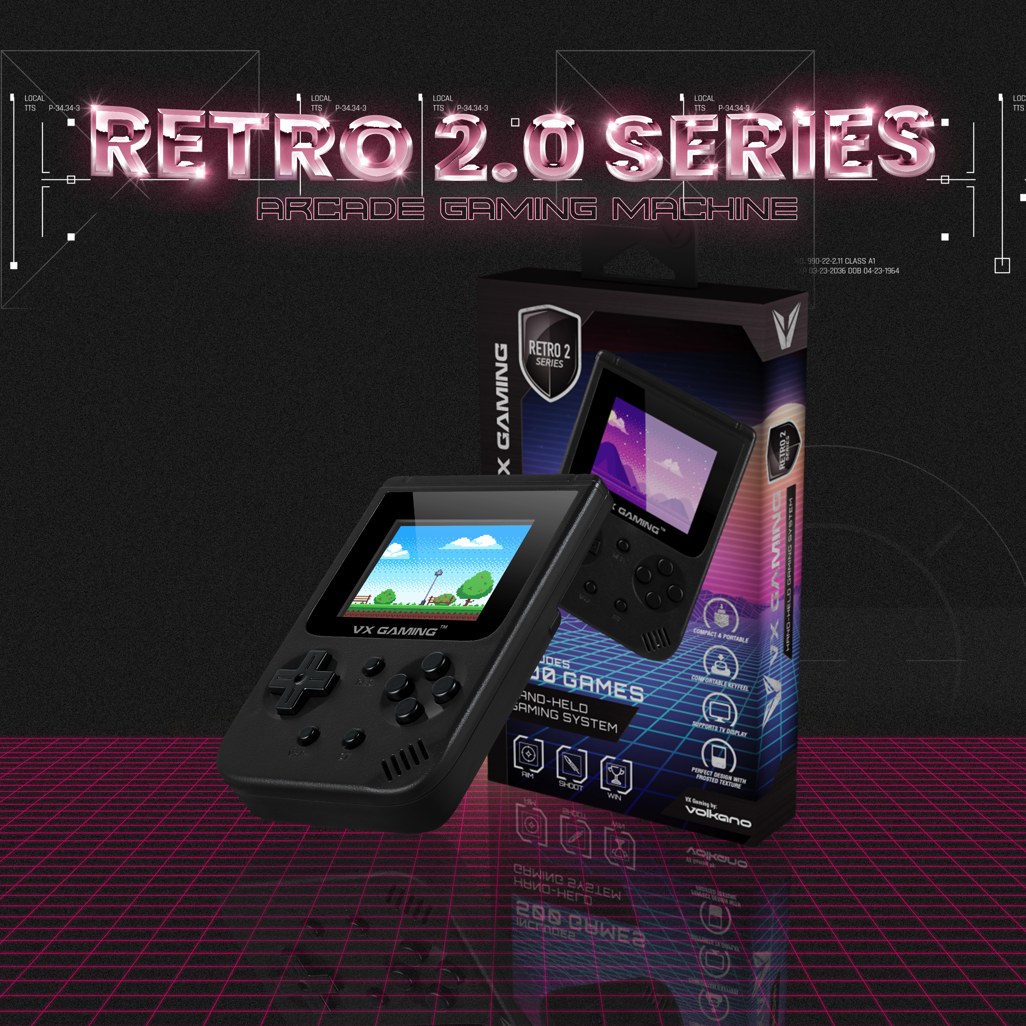 HomeHandheld DevicesVX Gaming Retro2.0 Series Arcade Gaming Machine 500-in-1, Hand Held Gaming System VX Gaming Retro2.0 Series Arcade Gaming Machine 500-in-1, Hand Held Gaming System