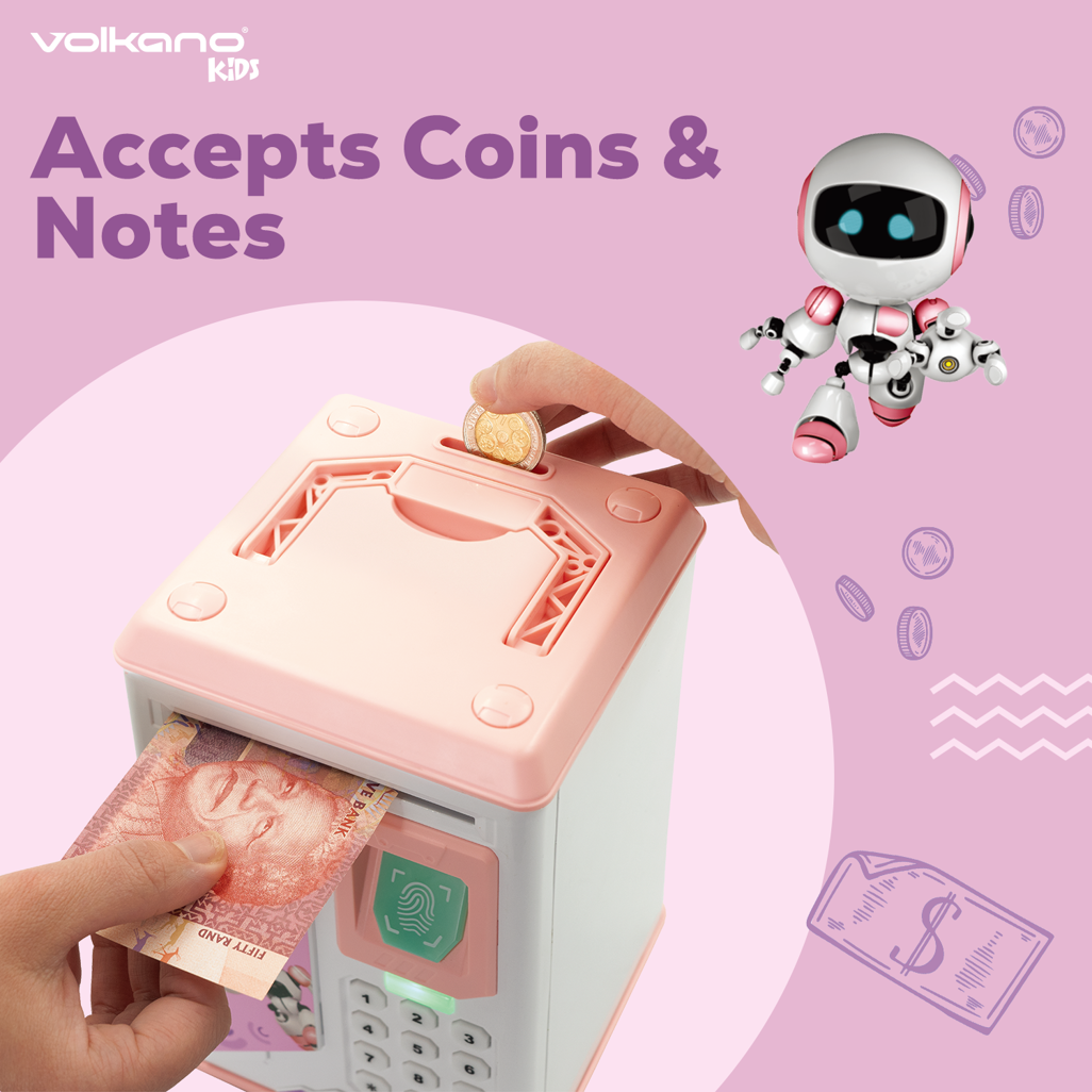 Volkano Kids Robo Vault series Kids Money Saving Vault - Pink
