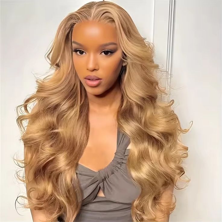27 Honey Blonde 13x4 HD Lace Front Wigs Human Hair 30 32 34Inch Body Wave Lace Frontal Colored Human Hair Wigs 180% Density