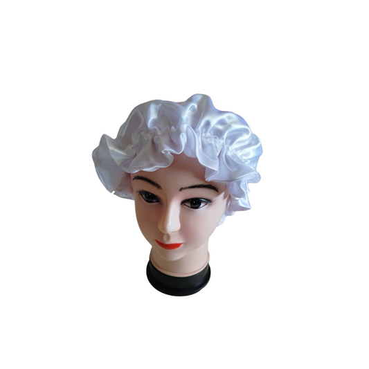 High quality Silk Hair Bonnet WHITE