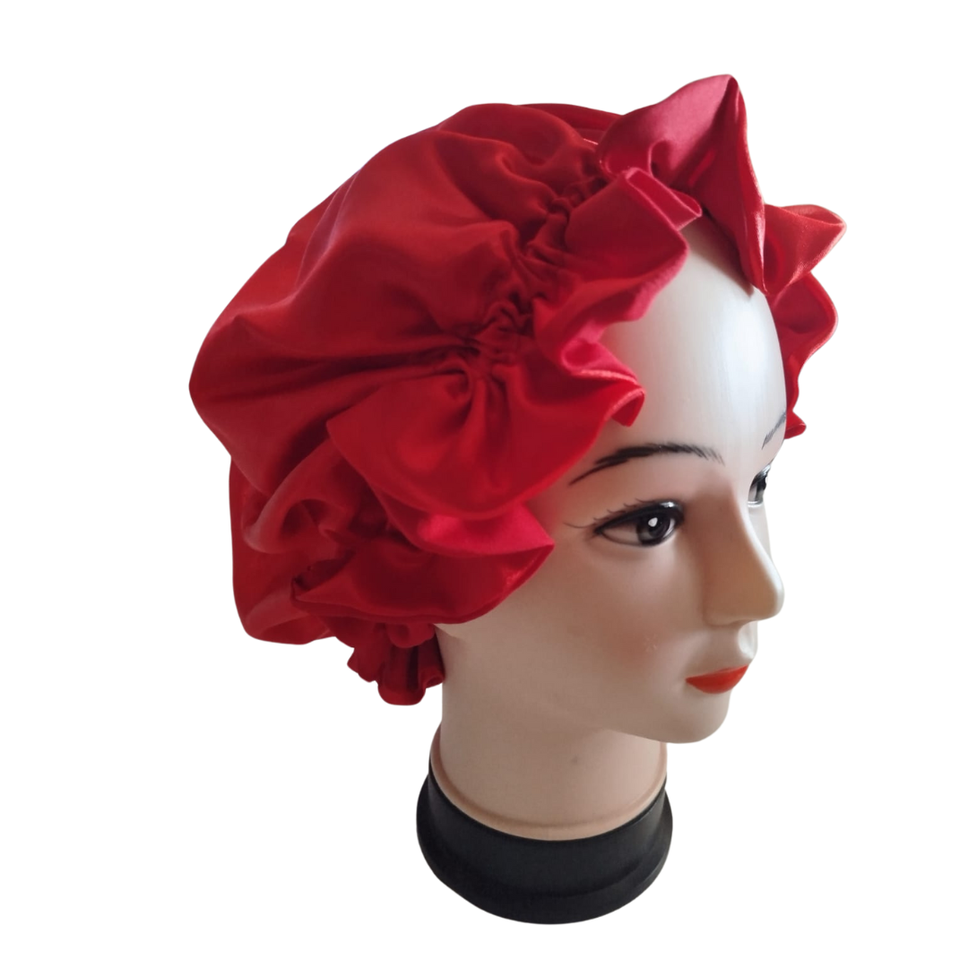 High quality Silk Hair Bonnet RED