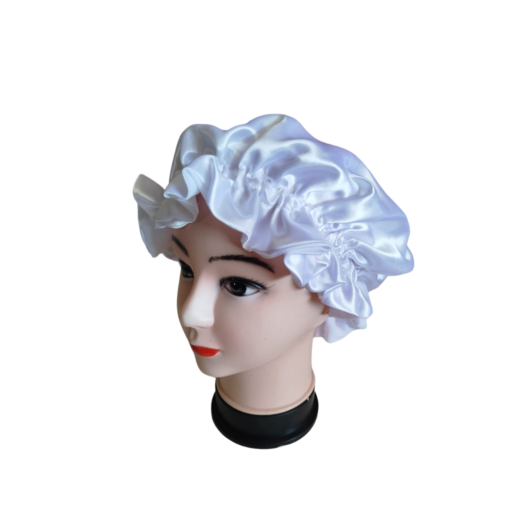 High quality Silk Hair Bonnet WHITE