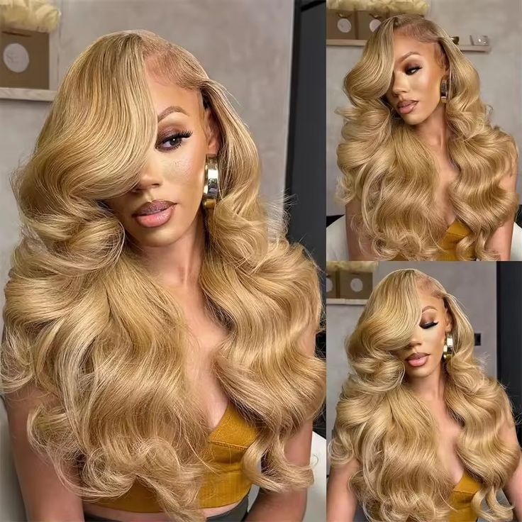 27 Honey Blonde 13x4 HD Lace Front Wigs Human Hair 30 32 34Inch Body Wave Lace Frontal Colored Human Hair Wigs 180% Density
