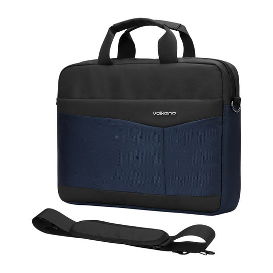 Volkano Seismic 15.6 inch Laptop Shoulder Bag Blk/Nvy