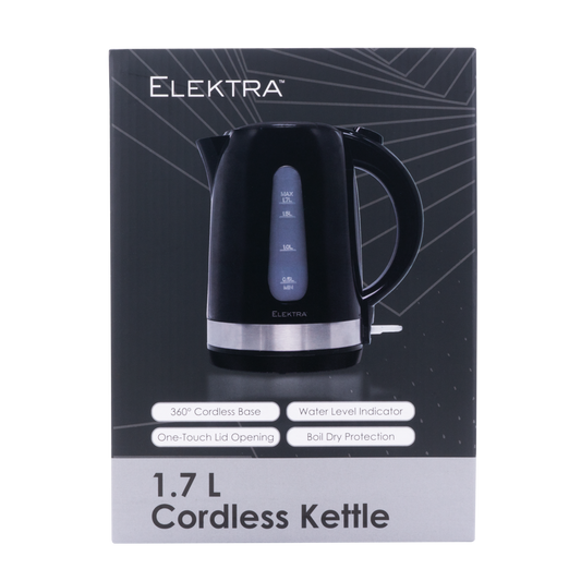 ELEKTRA - 1.7L PLASTIC KETTLE BLACK