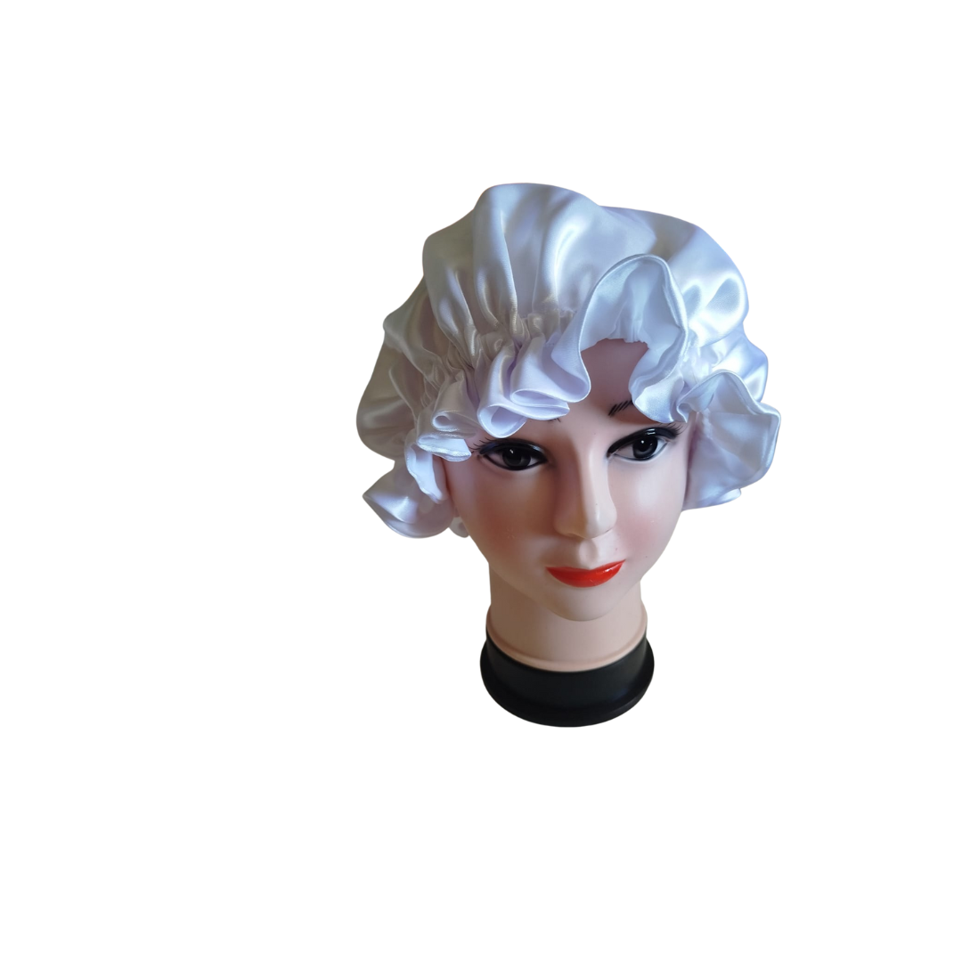 High quality Silk Hair Bonnet WHITE