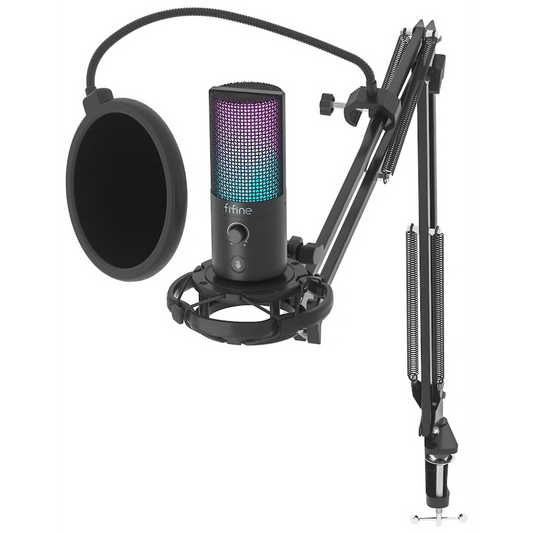 Fifine T669 Pro3 USB Microphone with Pop Filter and Boom Arm Stand