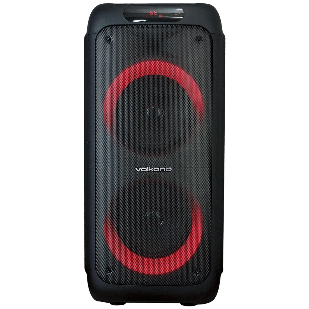 Volkano Helios Series Dual 8 inch Party Speaker with Microphone & Light Effects