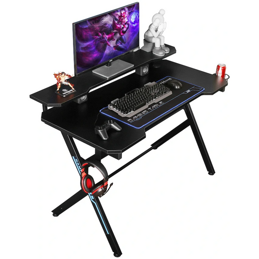 VX Gaming Donahue Gaming Desk - Black with Headphone Hook
