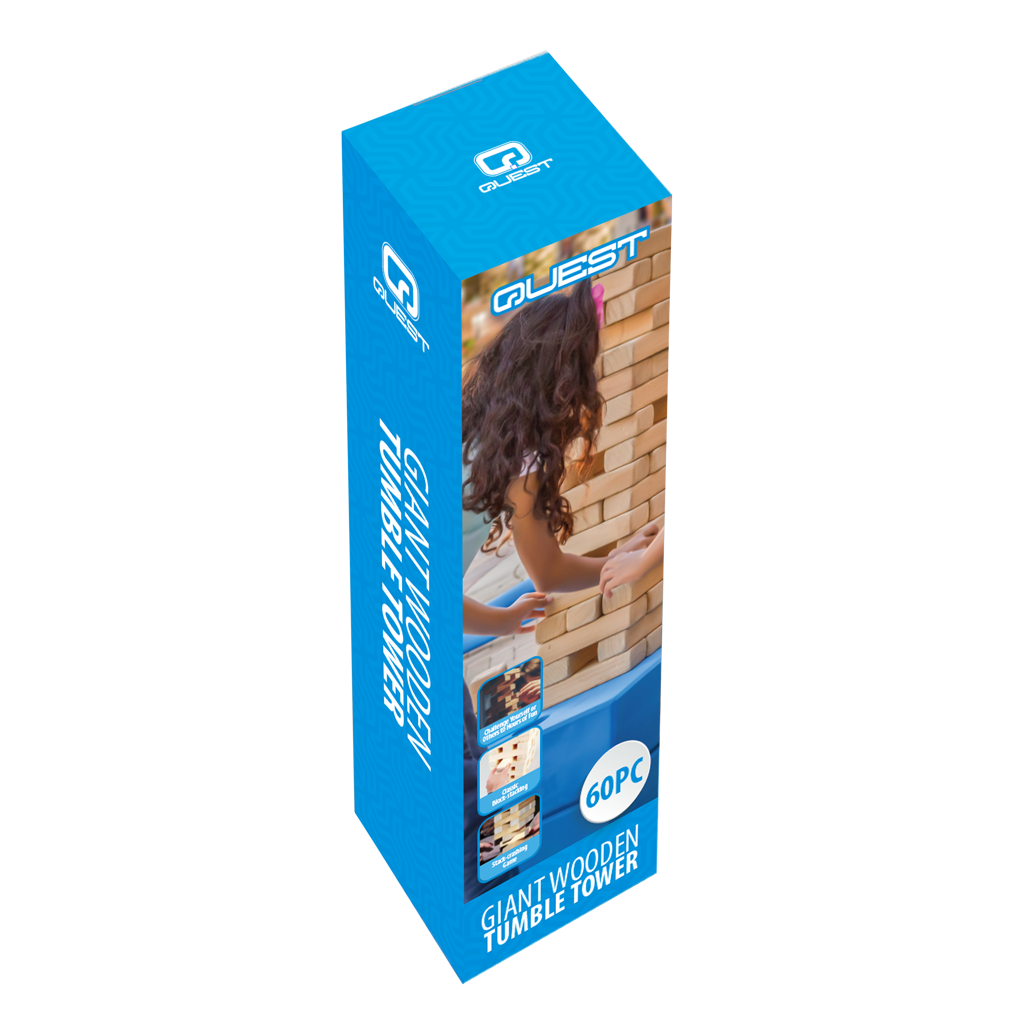 Quest 60Pc Giant Wooden Tumble Tower Natural