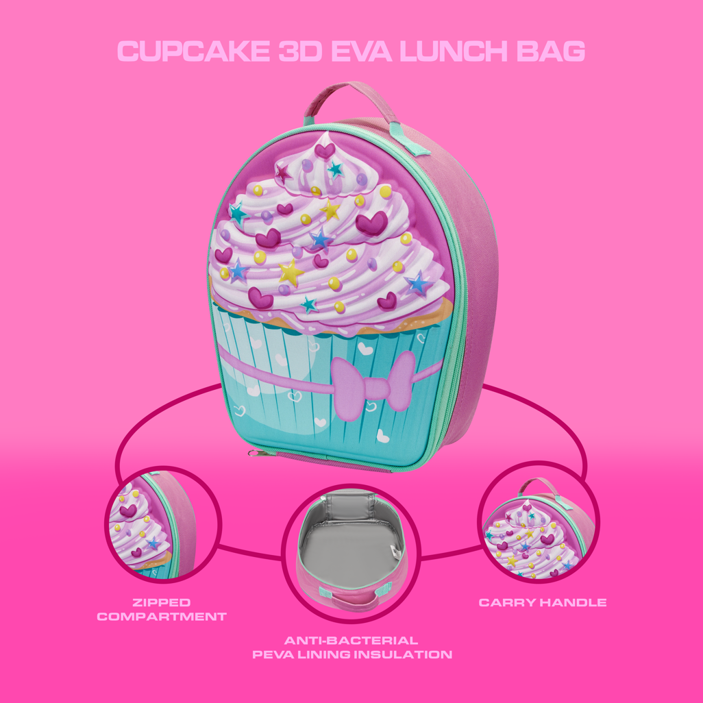 Quest Cupcake 3D EVA Lunch Bag Pink