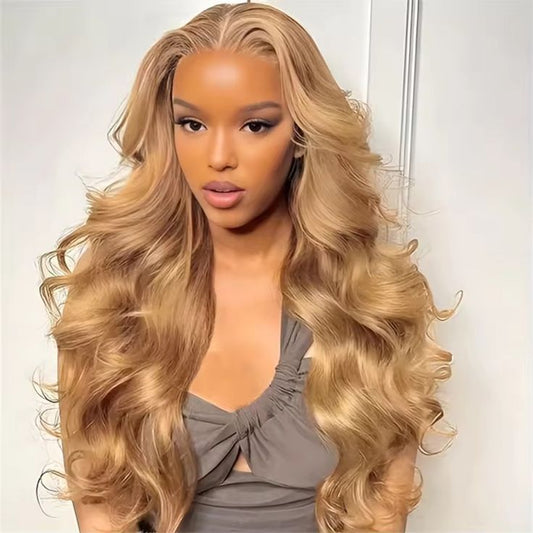 27 Honey Blonde 13x4 HD Lace Front Wigs Human Hair 30 32 34Inch Body Wave Lace Frontal Colored Human Hair Wigs 180% Density