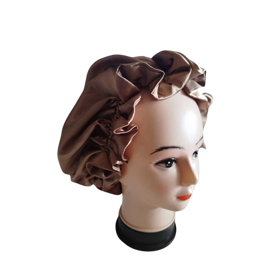 High quality Silk Hair Bonnet BROWN