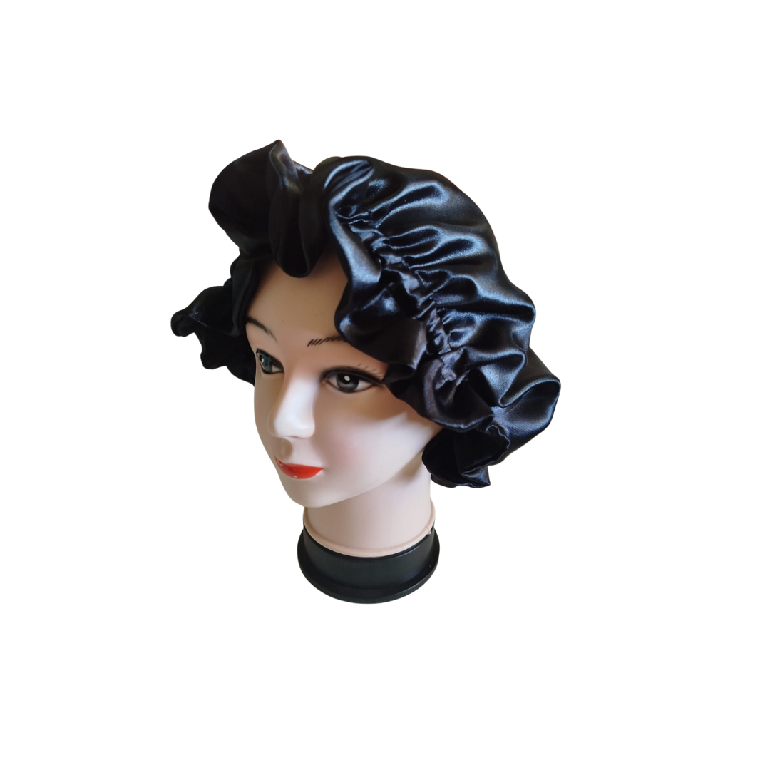 High quality Silk Hair Bonnet BLACK